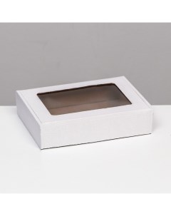 Коробка самосборная белая с окном 21 х 15 х 5 см 5 шт Русэкспресс