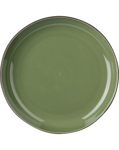 Тарелка глубокая Сейдж 0 8л 230х230мм фарфор зеленый бронзовый Kunstwerk