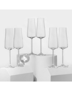 Набор бокалов для шампанского стеклянный 210 мл 6 шт Crystalex
