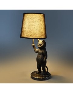 Настольная лампа Кот с зонтом цвет черный Rexant
