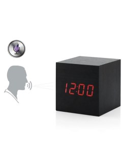 Электронные часы деревянный куб с звуковым управлением VST 869 Черный красные цифры Daprivet