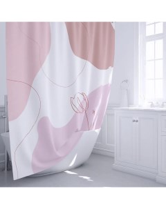 Штора для ванной Cream 180x200 см полиэстер цвет ярко розовый Fixsen