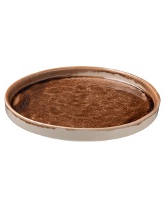 Блюдо Marrone Reattivo фарфоровое 25 см коричневое Борисовская керамика