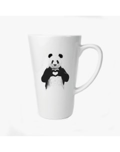Большая конусная кружка Животные Панда с сердечком Coolpodarok