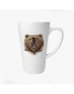 Большая конусная кружка Животные Медведь из пикселей Coolpodarok