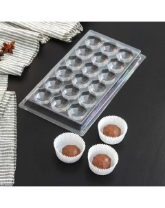 Форма для шоколада и конфет Бриллиант 18 ячеек 22x11 см цвет прозрачный Nobrand
