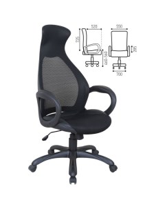 Кресло офисное Genesis EX 517 чёрный пластик ткань экокожа сетка чёрная Brabix