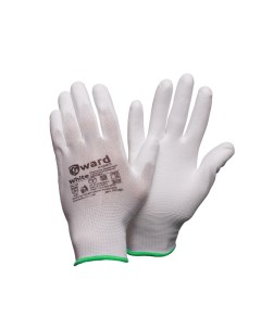 Перчатки защитные нейлон White PU1001 с п у покрытием р 8 12 пар уп Gward