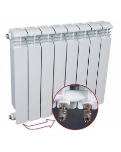 Алюминиевый радиатор Alum Ventil 350 12 секции белый RAL35012НЛ Rifar