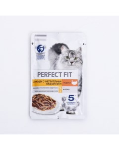 Влвжный корм для кошек для чувствительных индейка 28 шт по 75 г Perfect fit