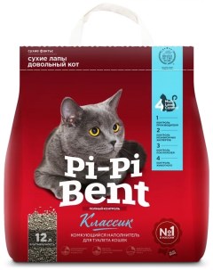Наполнитель Pi Pi Bent Classic комкующийся бентонитовый 12 л Pi-pi bent