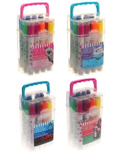 Фломастеры штампики 12 цветов Funcolor в пластиковом пенале МИКС Bruno visconti