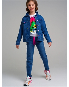 Брюки текстильные джинсовые для девочек Playtoday tween