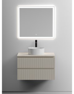 Мебель для ванной Snob T 80 подвесная столешница kreman Beige Soft с отверстием под смеситель Sancos