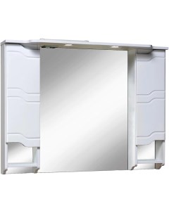 Зеркальный шкаф 105x80 см белый Стиль 00000001119 Runo