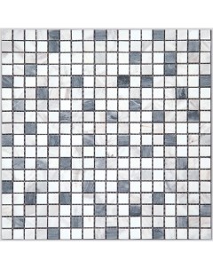 Мозаика Natural i Tile 4MT 04 15T Мрамор белый серый поверхность состаренная 29 8x29 8 Mir mosaic