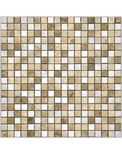 Мозаика Natural i Tile 4MT 12 15T Мрамор белый желтый коричневый поверхность состаренная 29 8x29 8 Mir mosaic