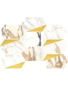 Мозаика Luce Oro Esagona Decoro Oro Satin Finish 26x35 Vallelunga