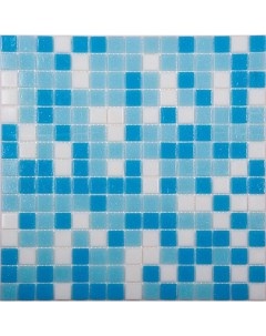 Стеклянная плитка мозаика MIX2 стекло бело сине голубой сетка 2 0 2 0 4 32 7 32 7 Nsmosaic