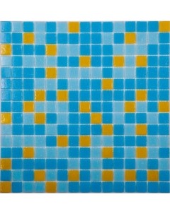 Стеклянная плитка мозаика MIX10 стекло желто голубой бумага 2 0 2 0 4 32 7 32 7 Nsmosaic