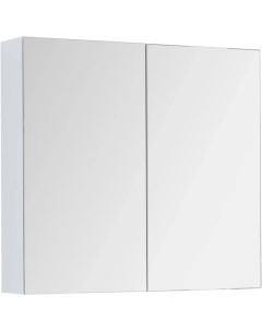 Зеркальный шкаф 80x74 см белый глянец Premium 77 9001W Dreja