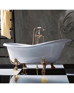 Ванна из литьевого мрамора золотые лапы 176x80 см TW176bi oro Tiffany world