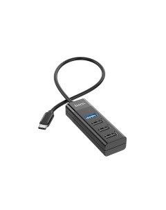 Хаб USB HB25 Easy 3xUSB 2 0 1xUSB 3 0 кабель Type C Black 6931474762429 Hoco