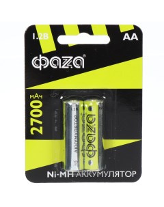 Батарея аккумуляторная 2700 мА ч Ni Mh 1 2 В АА LR06 LR6 2 шт в блистере 5003002 Фаza