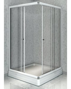 Душевой уголок Дрим 90х100 L профиль белый стекло прозрачное с низким поддоном Radomir