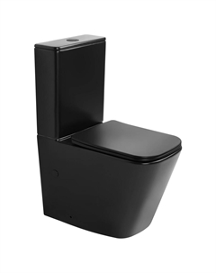 Унитаз-компакт Rechteck AC1210TMB безободковый, с сиденьем микролифт, черный матовый Abber