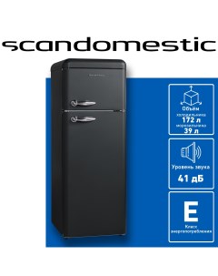 Холодильник RKF203B черный Scandomestic