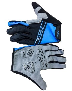 Перчатки велосипедные лайкра длинные пальцы RACE LIGHT черно синие размер XS для сенс Nobrand