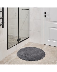 Мягкий коврик для ванной комнаты круглый серый 70х70 см Magma Moroshka
