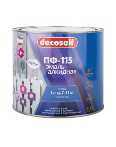 Эмаль ПФ 115 красная 1 9кг Decoself