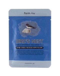 Тканевая маска с экстрактом ласточкиного гнезда Visible Difference Bird s Nest Aqua Mask Pack Farmstay (корея)