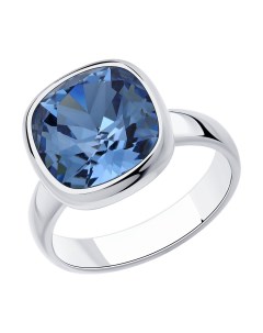 Кольцо из серебра с кристаллом Sokolov