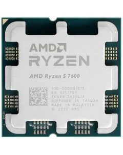 Процессор Ryzen 5 7600 100 000001015 Zen 4 6C 12T 3 8 5 1GHz AM5 L3 32MB 5nm TDP 65W OEM Amd