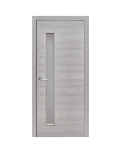 Дверь межкомнатная остекленная с замком в комплекте 70x200 см Hardflex цвет ясень серый Принцип