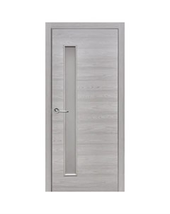 Дверь межкомнатная остекленная с замком в комплекте 60x200 см Hardflex цвет ясень серый Принцип