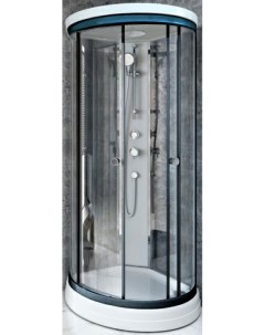 Душевая кабина Стронг 110х110 профиль черный стекло прозрачное Radomir