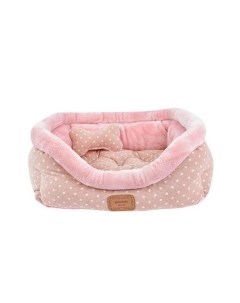 Лежак для животных с косточкой Desarae розовый 51х43х18см Южная Корея Pinkaholic