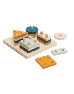 Деревянный сортер Доска с геометрическими фигурами 5476 Plan toys