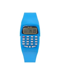Часы наручные электронные детские с калькулятором ремешок силикон l 21 см синие Nobrand