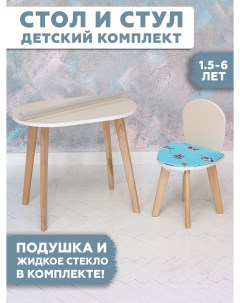 Комплект детской мебели столик и стульчик симба бежевый плюс Rules