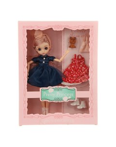 Кукла шарнирная Элис в платье с собачкой 26 см Veld co