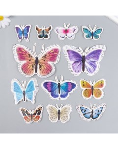 Бабочки Газетные 9668929 картон набор 12 шт h 4 10 см на магните Nobrand