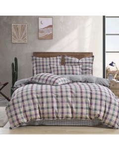 Комплект постельного белья Рокки двуспальный с европростыней сатин фиолет Sofi de marko