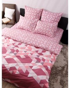 Комплект постельного белья Кристалл полутораспальный поплин розовый Luisa de rizzo