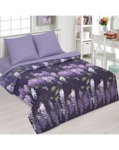 Комплект постельного белья Глициния двуспальный поплин фиолетовый Арт-дизайн