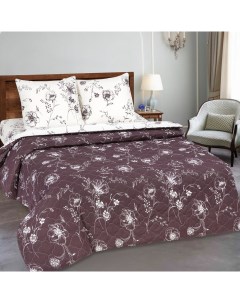 Комплект постельного белья Каролина двуспальный поплин коричневый Арт-дизайн